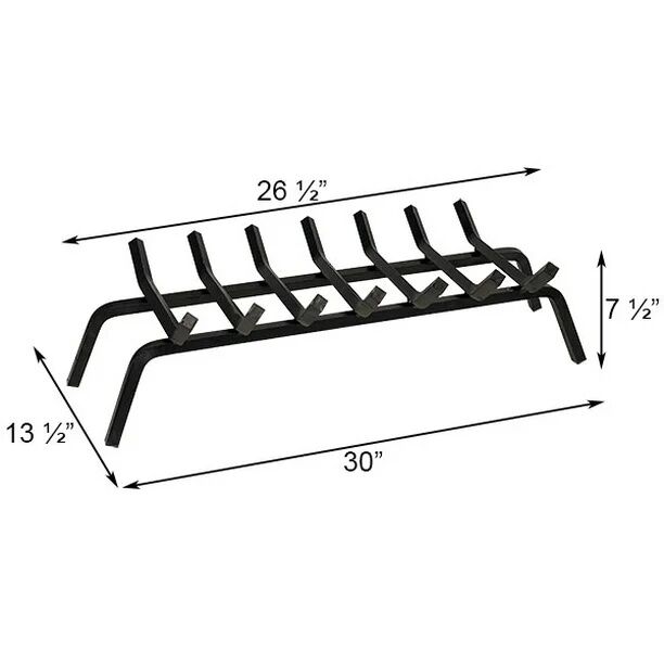 Panacea Duty Wrought Iron Seven Bar Fire Grate, 30-In