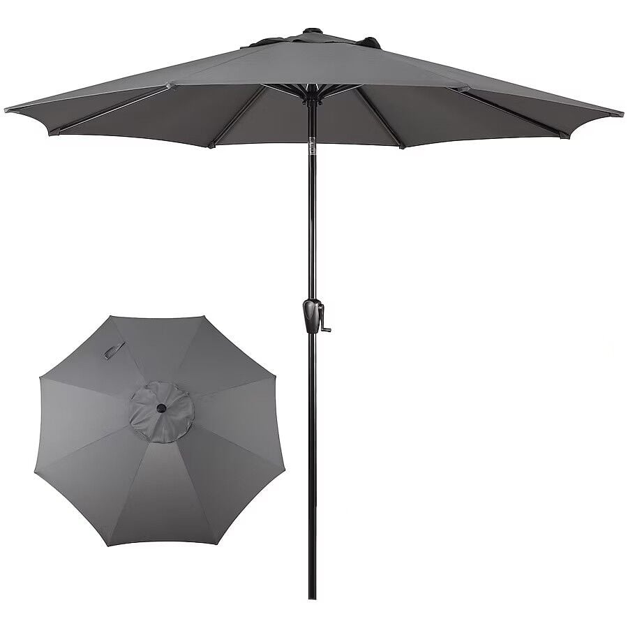 Sun-Ray Gray Market Patio Umbrella, 9-Ft