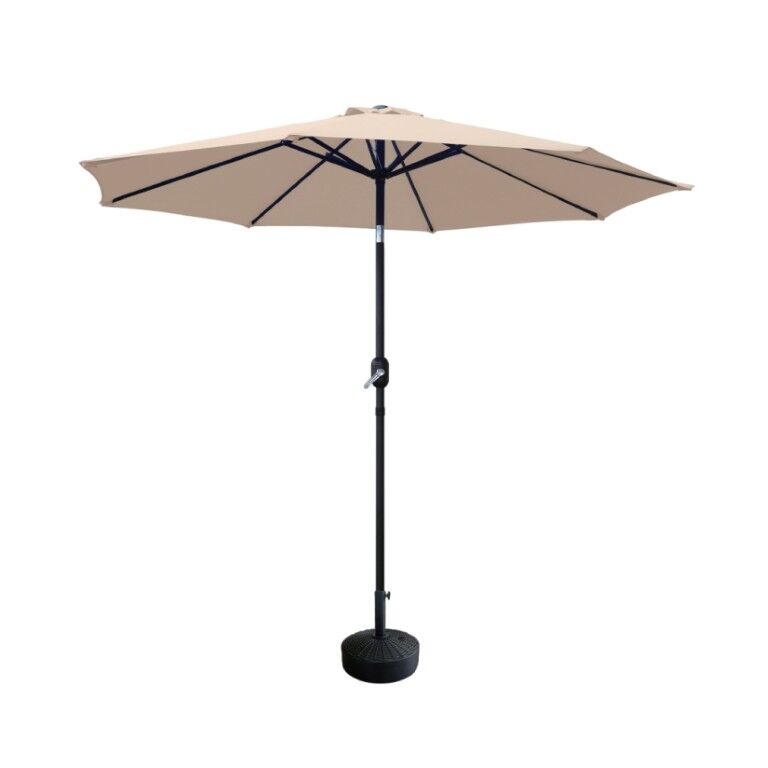Livingscape Beige Tilt Patio Umbrella, 9-Ft