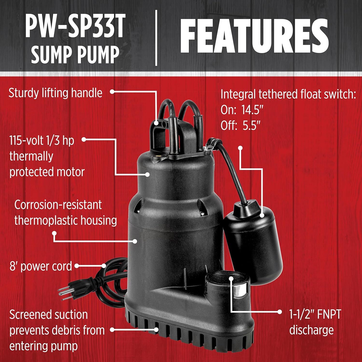 Red Lion 1/3-HP Sump Pump