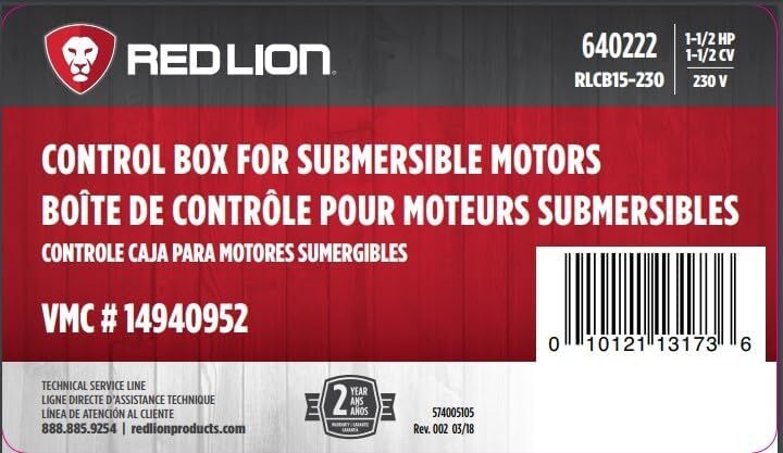 Red Lion Control Box For 4-In Submersible Well Pumps, 1 1/2-HP