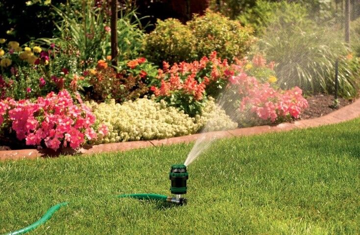 Orbit H2O-Six 0°-360° Pattern Gear-Drive Sprinkler On Metal T-Spike, 40-Ft