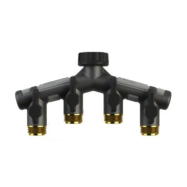 Orbit Metal 4-Way Hose Manifold With Shut-Offs