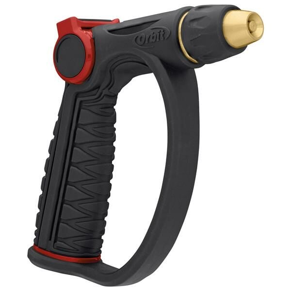 Orbit Pro Flo Adjustable-Spray Thumb Control D-Grip Brass-Tip Watering Nozzle