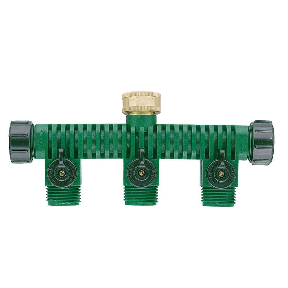 Orbit Plastic 5-Way Hose Manifold With 3 Shut-Offs