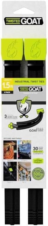 Twisted Goat Black Twist Ties, 18-In, 2-Pk
