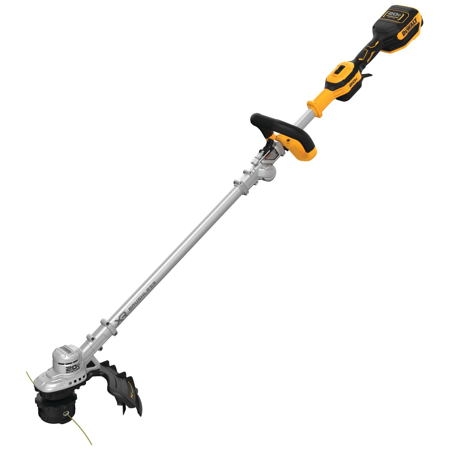 DEWALT 20-V Max Battery Powered Brushless Folding String Trimmer Kit, 14 in.