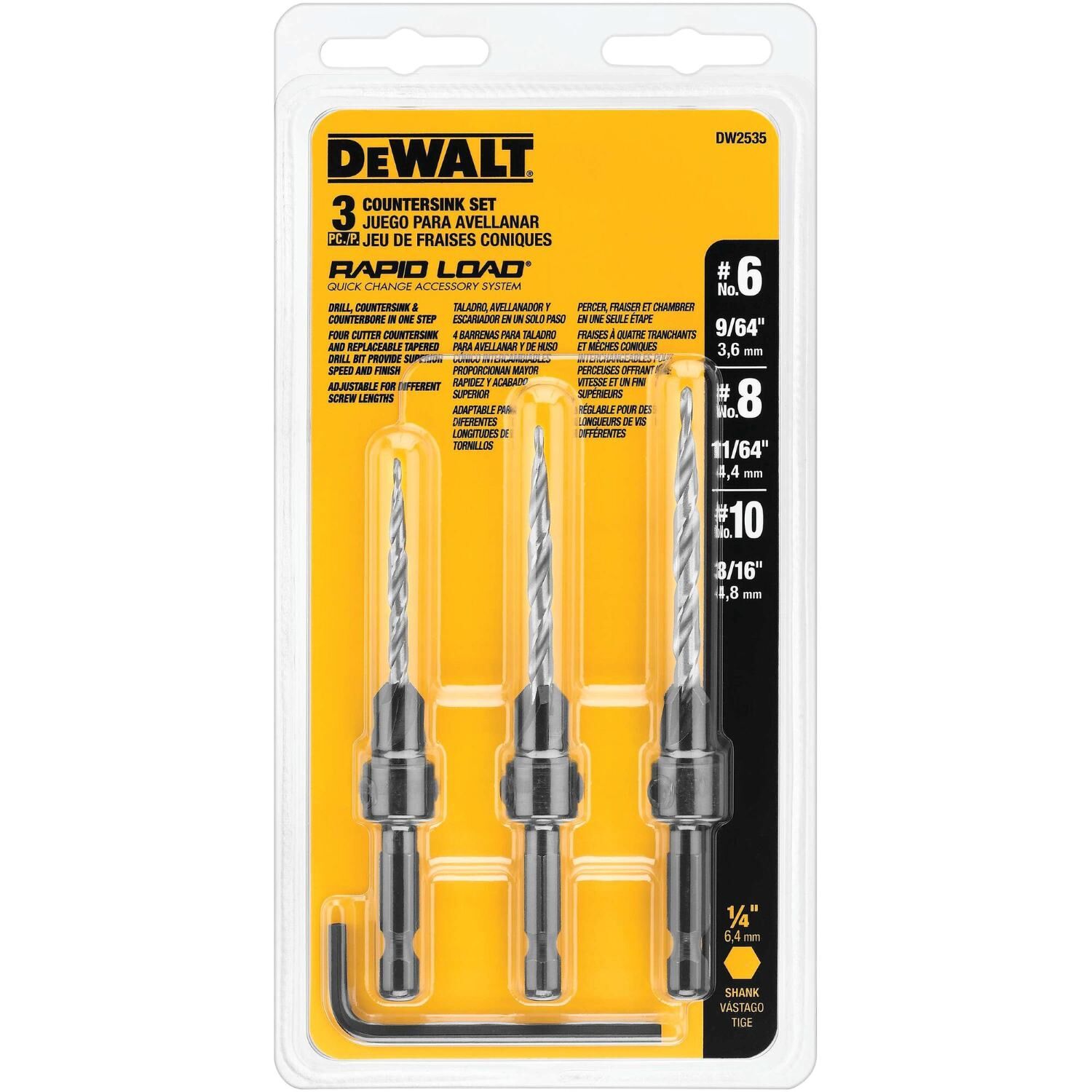 DEWALT Countersink Set #6, #8, #10