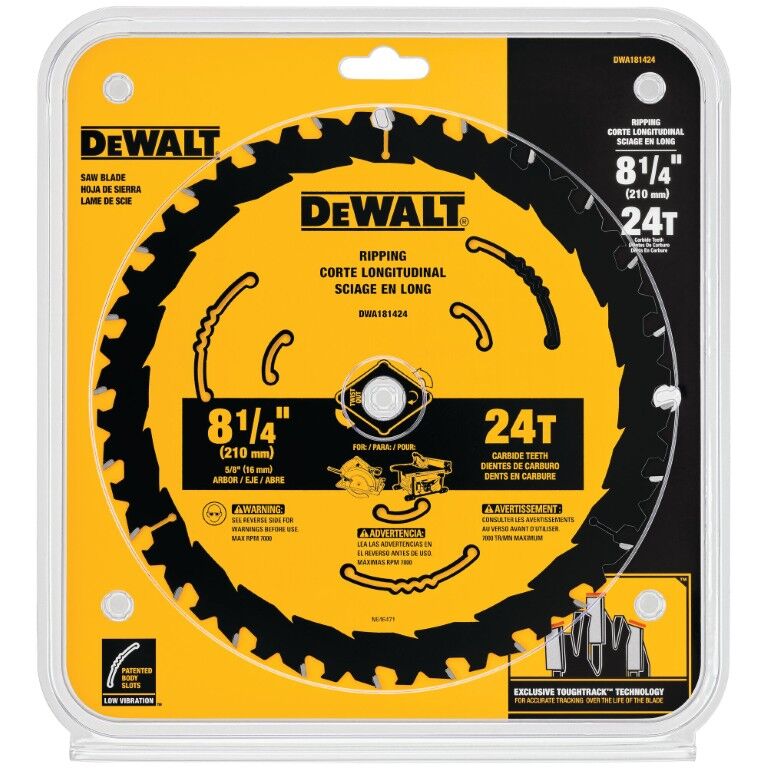 DEWALT Ripping Circular Saw Blade, 24T, 8 1/4-In