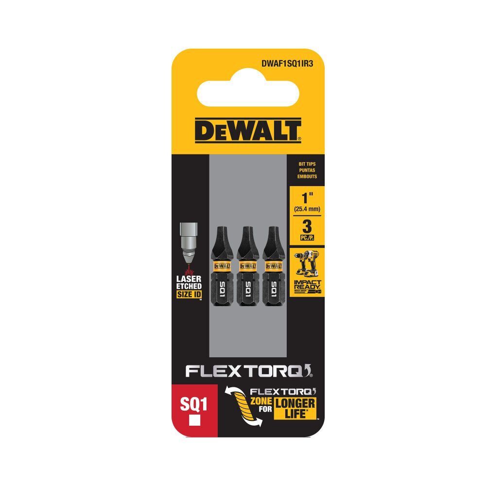 DEWALT FlexTorq Bits For SQ1, 1-In, 3-Pk