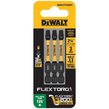DEWALT FlexTorq Bits For T25, 2.25-In, 3-Pk