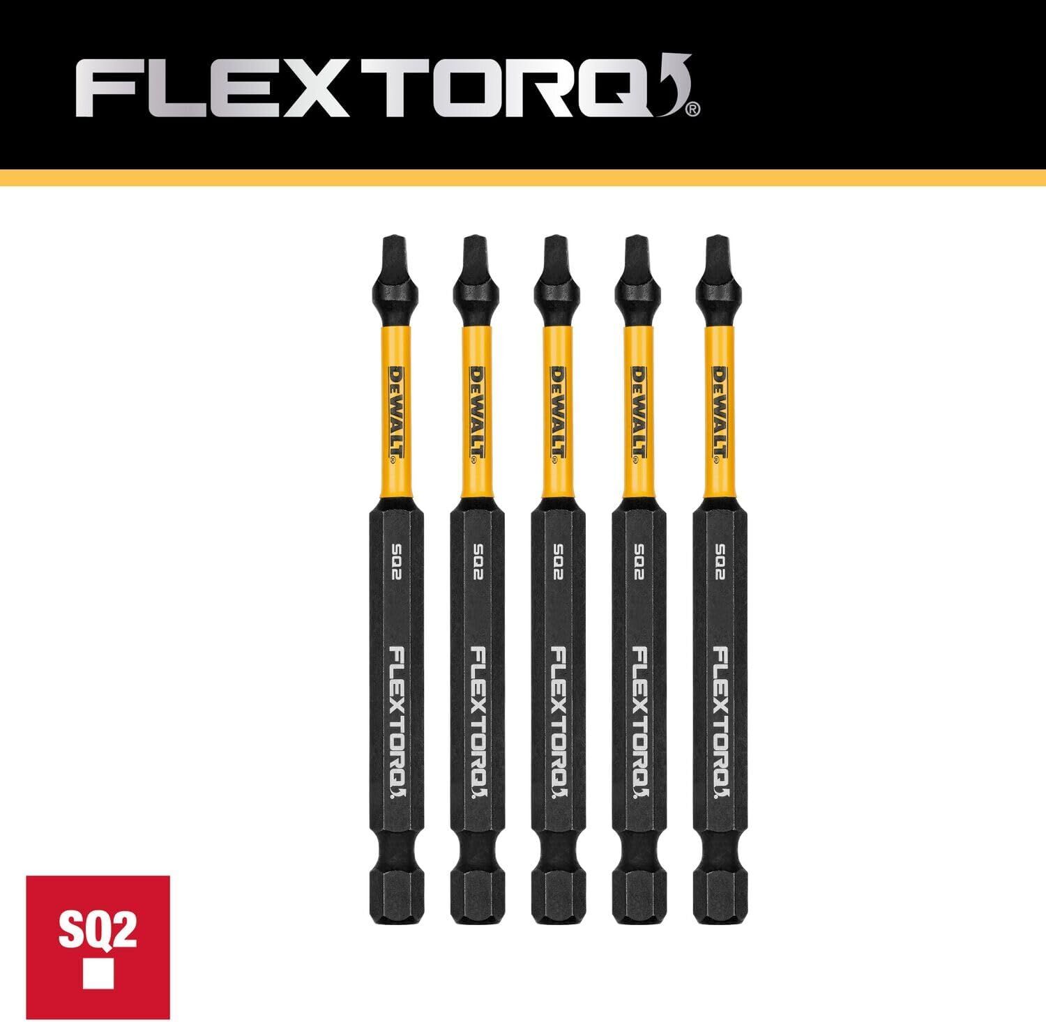 DEWALT Flextorq SQ2 Impact Screwdriving Bit, 3 1/2-In, 5-Pk