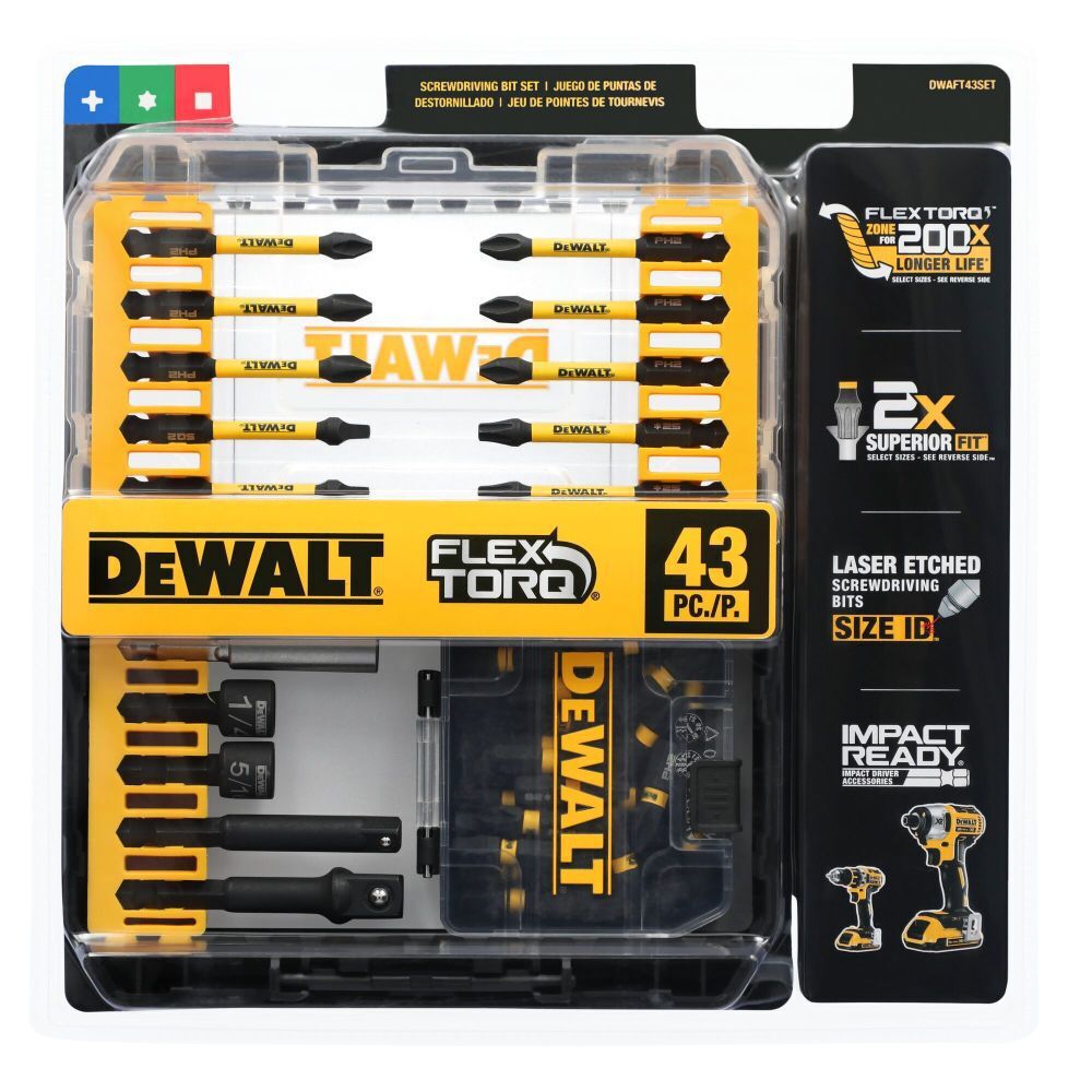 DeWalt Flextorq Screwdriving Bit Set, 43-Pc