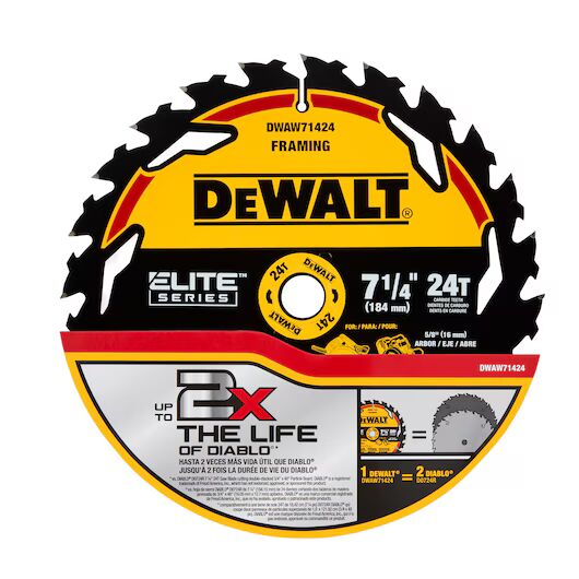 DeWALT Elite Series Circular Saw Blade (24 Tooth), 7-1/4-In