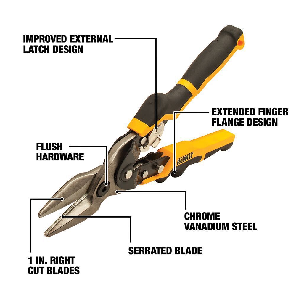 DEWALT Straight-Cut Aviation Snip, 1-In