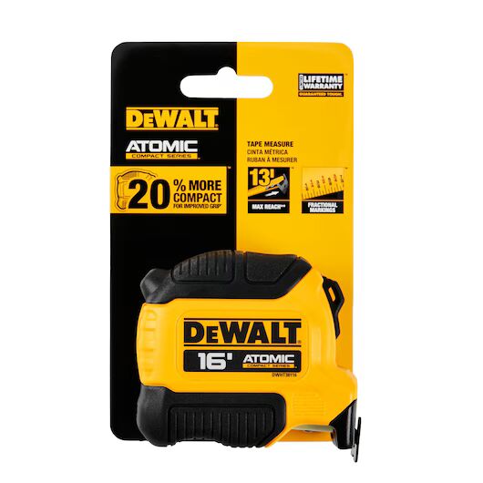 DEWALT Compact Tape Measure, 16-Ft
