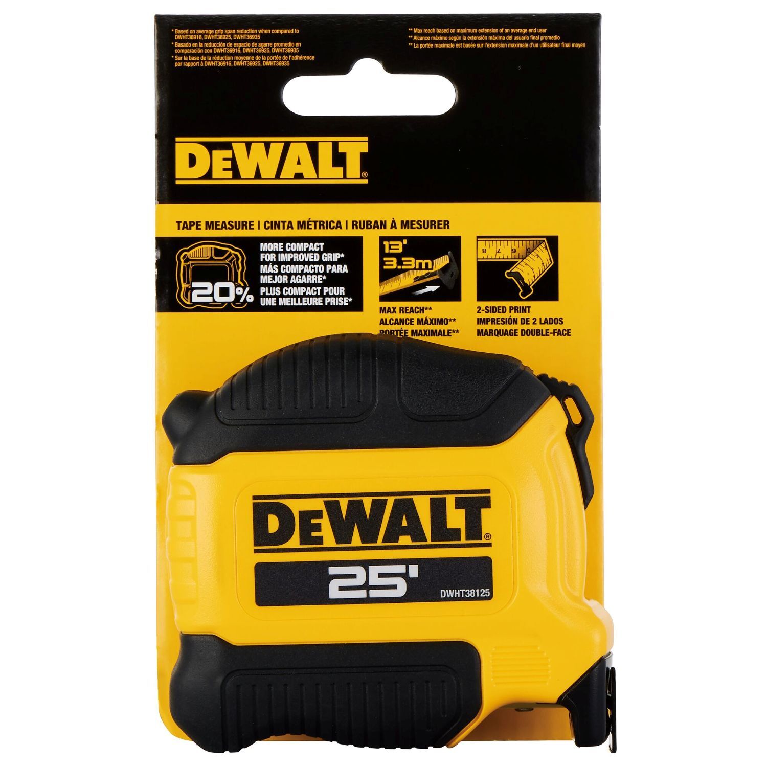 DeWalt  Compact Tape Measure, 25-Ft