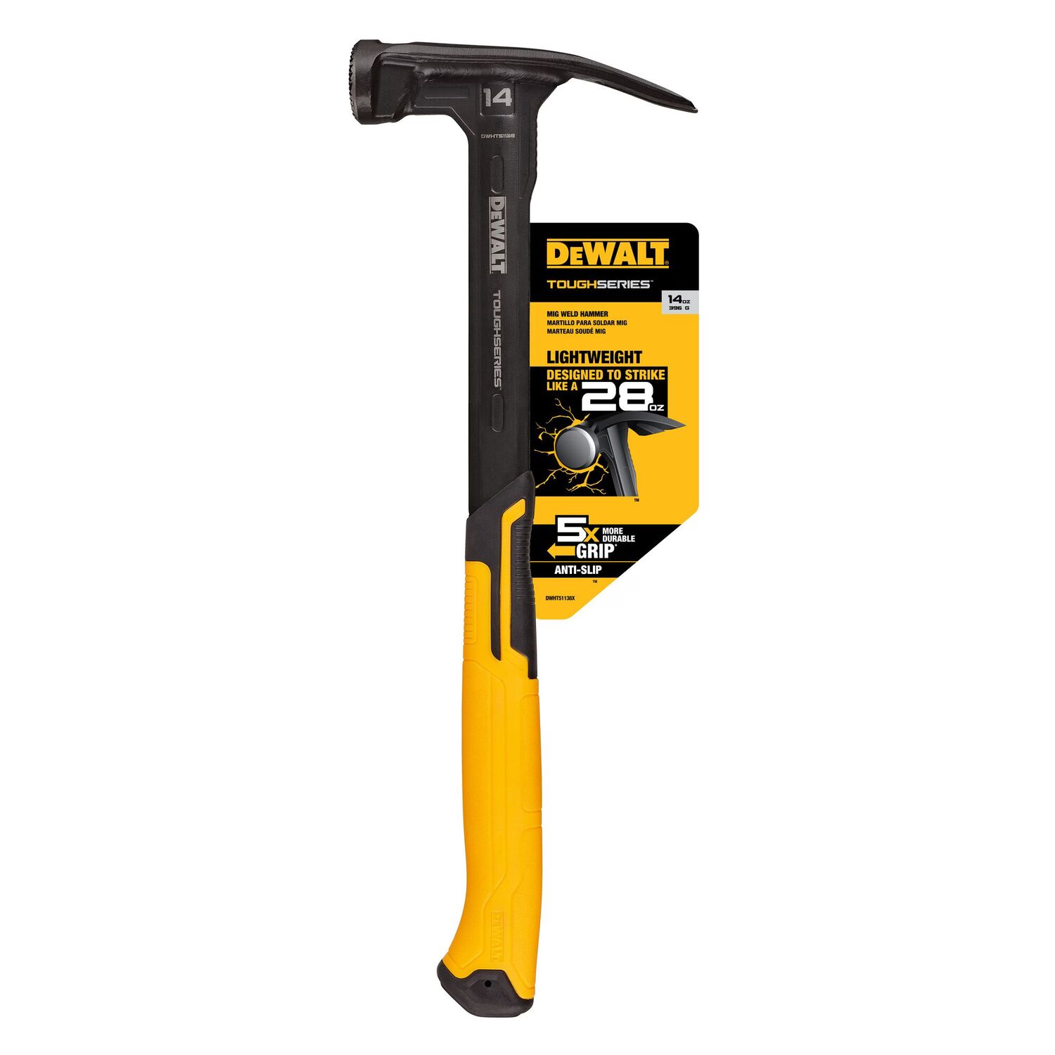 DeWALT Toughseries Mig Weld Hammer, 14-Oz