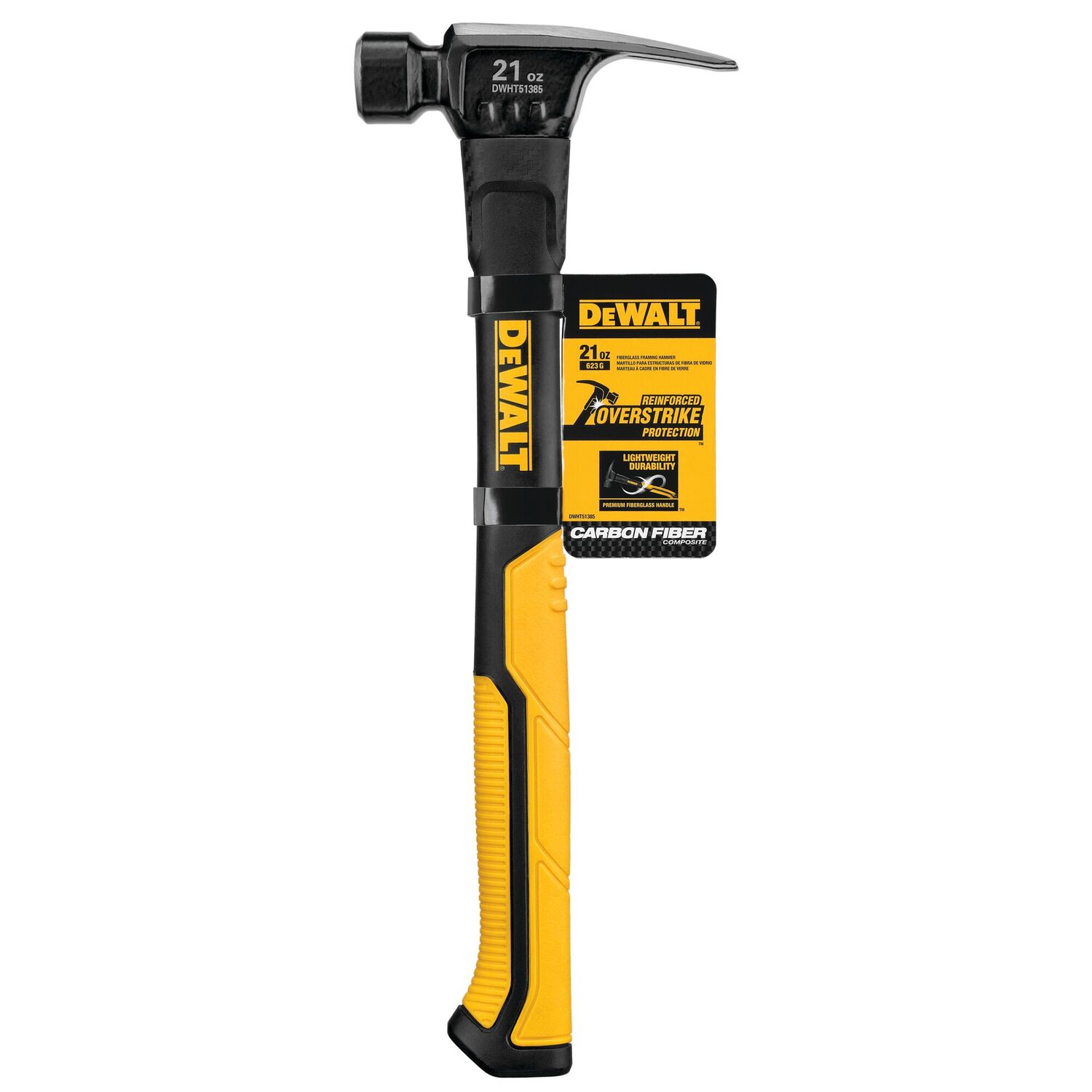 DEWALT Fiberglass Framing Hammer, 21-Oz
