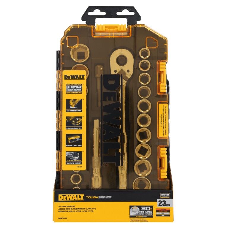 DEWALT Toughseries Tough Box 1/2-In Drive Mechanics Tool Set, 23-Pc