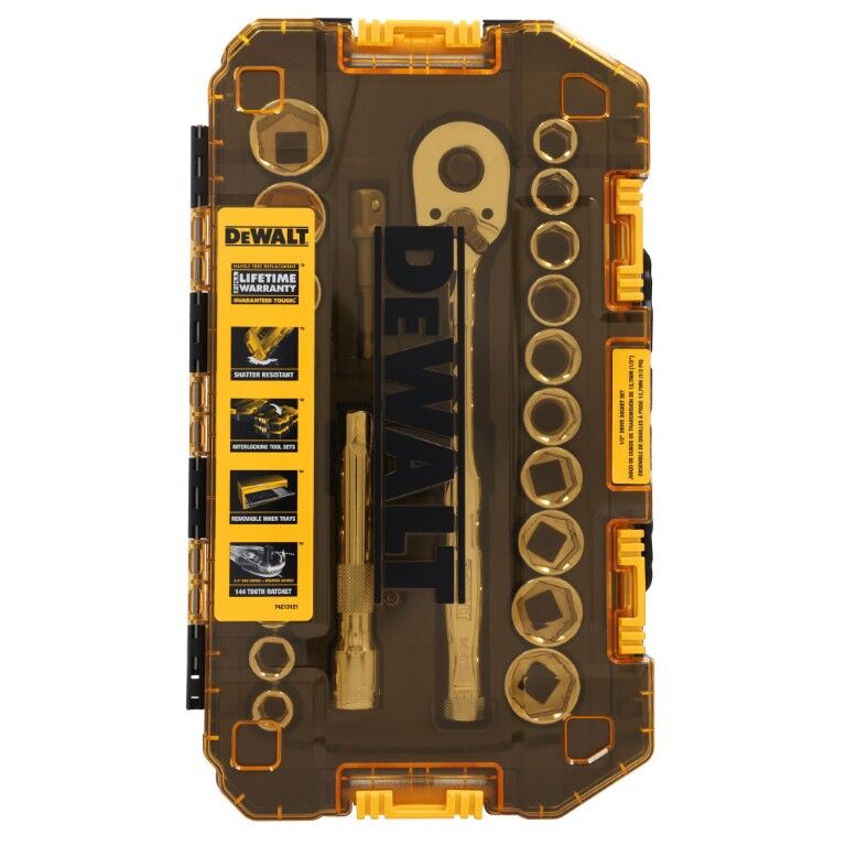 DEWALT Toughseries Tough Box 1/2-In Drive Mechanics Tool Set, 23-Pc
