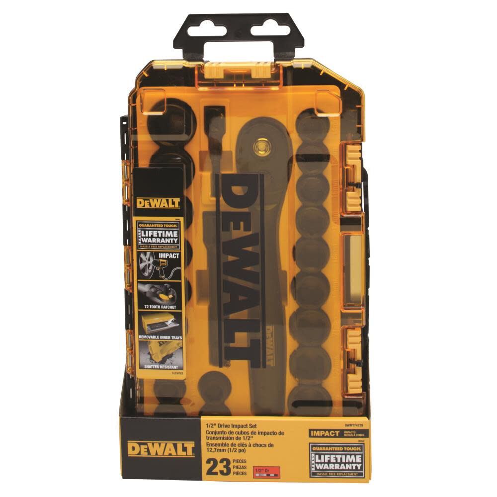 DEWALT 1/2-In Drive Combination Impact Socket Set, 23-Pc