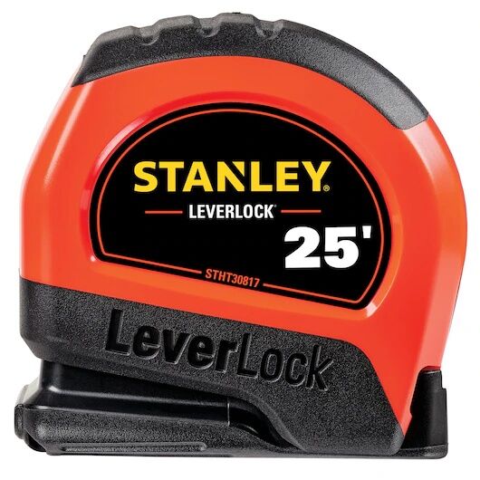 Stanley High-Visibility LEVERLOCK Tape Measure, 25-Ft