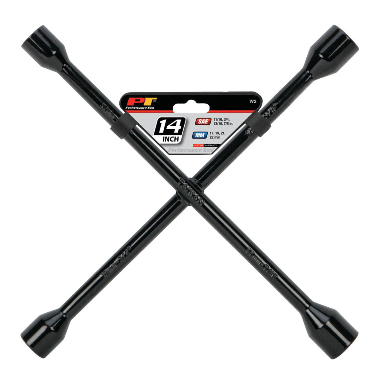 Performance Tool SAE/Metric 4-Way Lug Wrench, 14-In