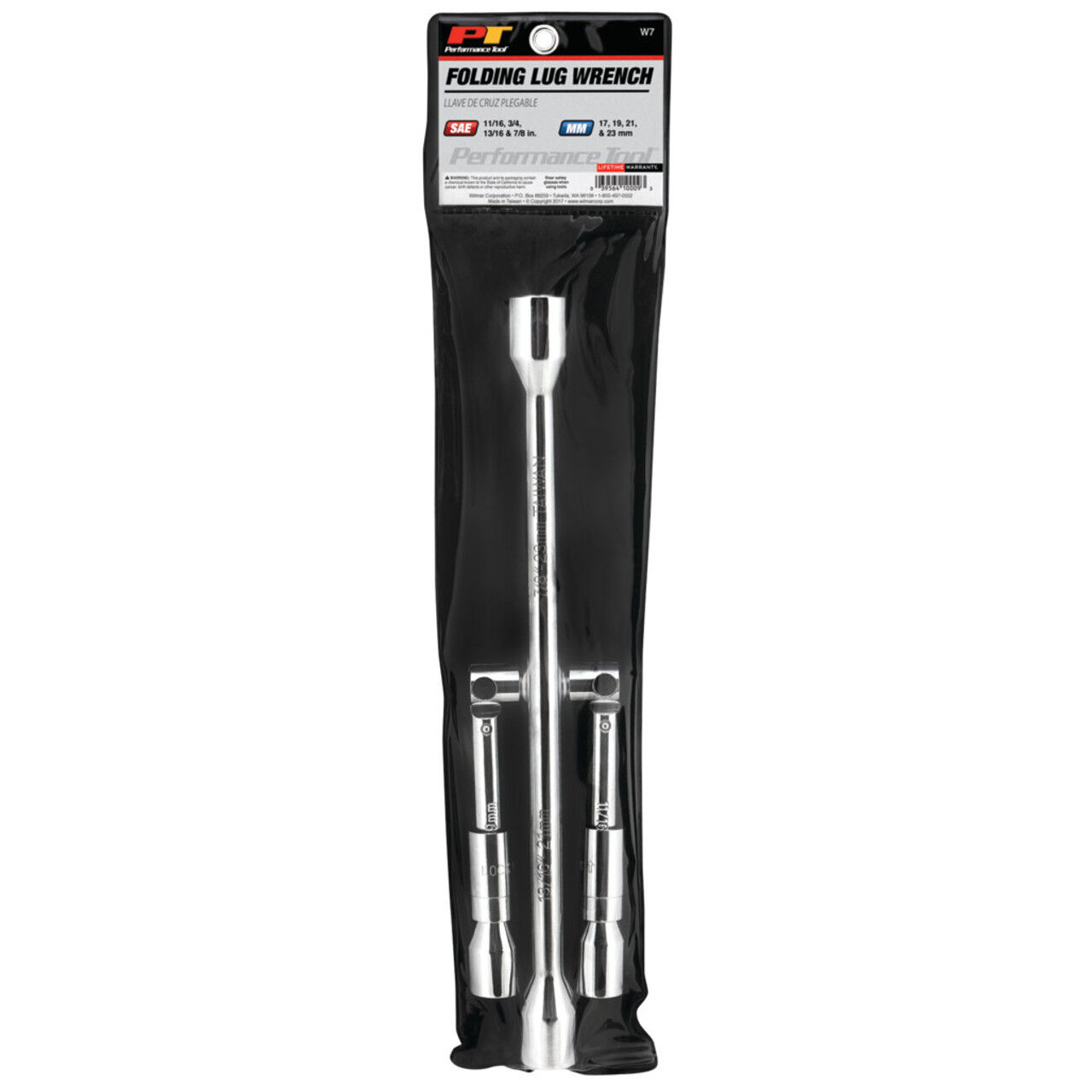 Performance Tool 4-Way SAE/Metric Collapsible Lug Wrench