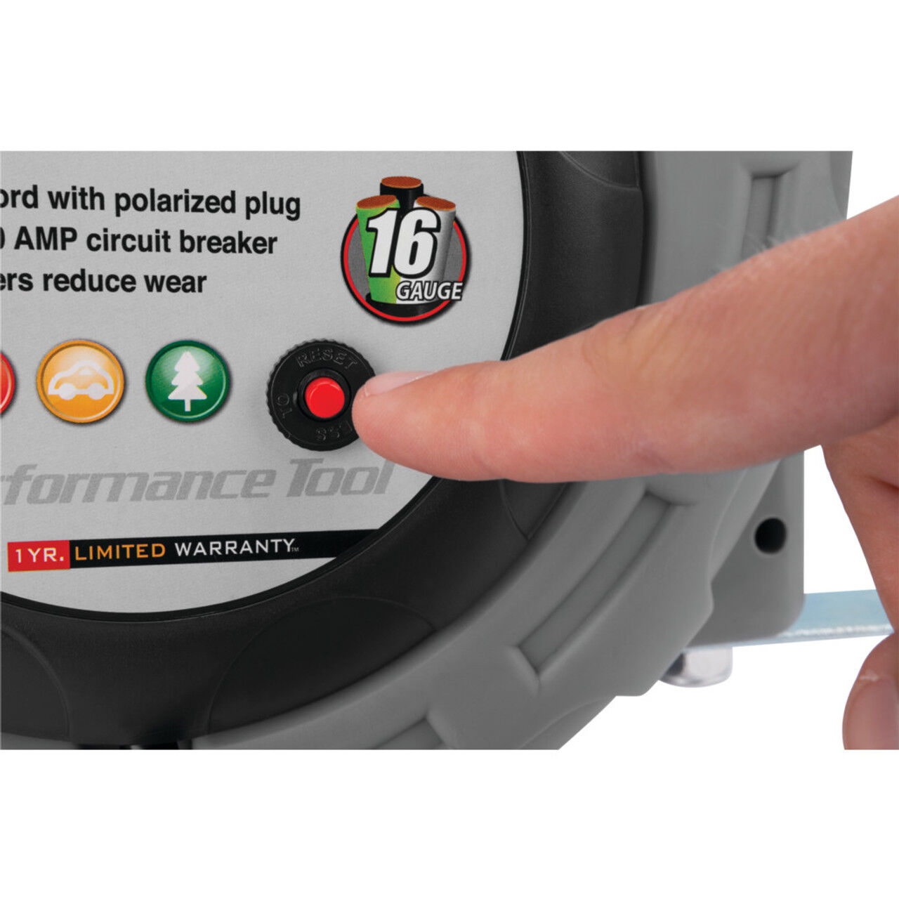 Performance Tools Retractable Cord Reel, 50-Ft