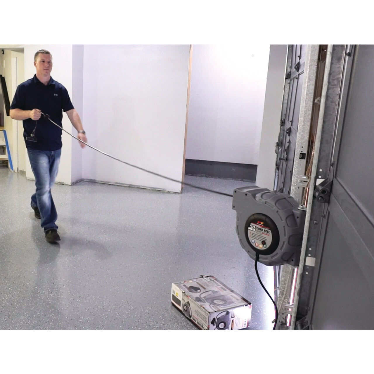 Performance Tools Retractable Cord Reel, 50-Ft