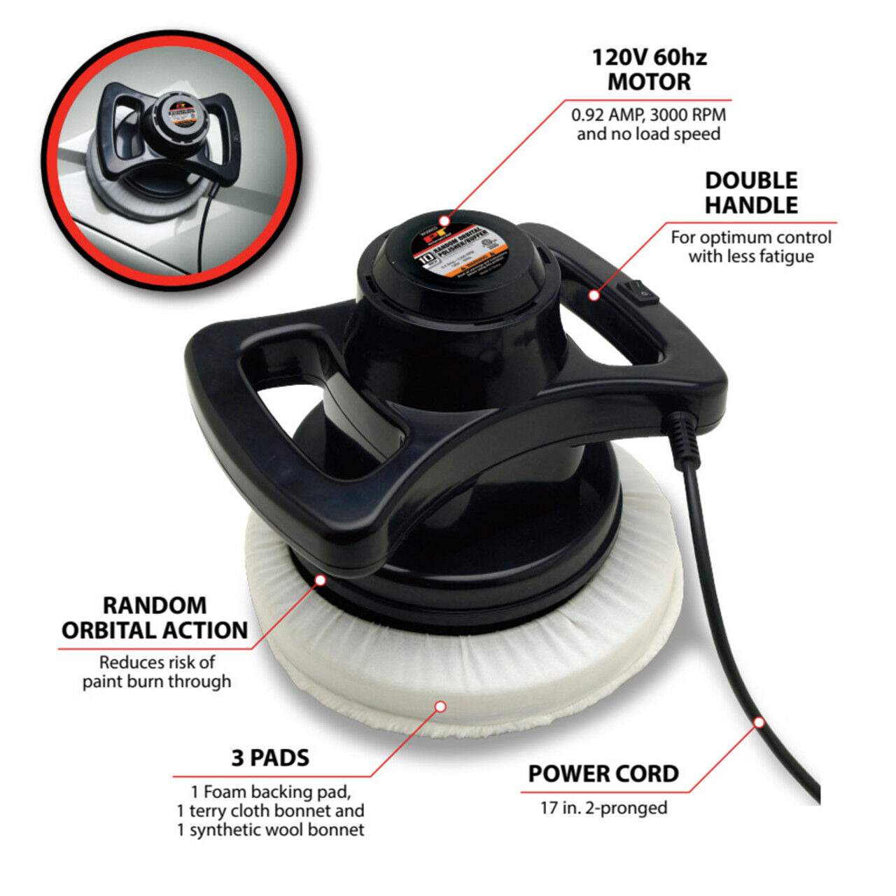 Performance Tool Random Orbital Buffer, 10-In