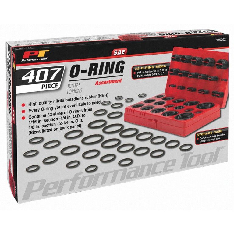 Performance Tool O-Ring Assortment, 407-Pc