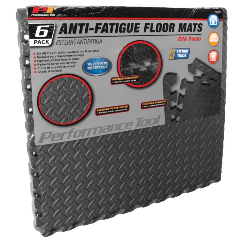 Performance Tools Anti-Fatigue Mat, 24-In x 24-In, 6-Pc