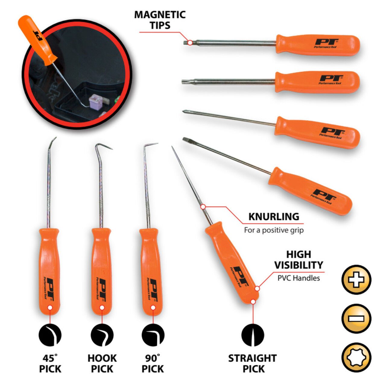 Performance Tool Specialty Pick/Driver Set, 8-Pc