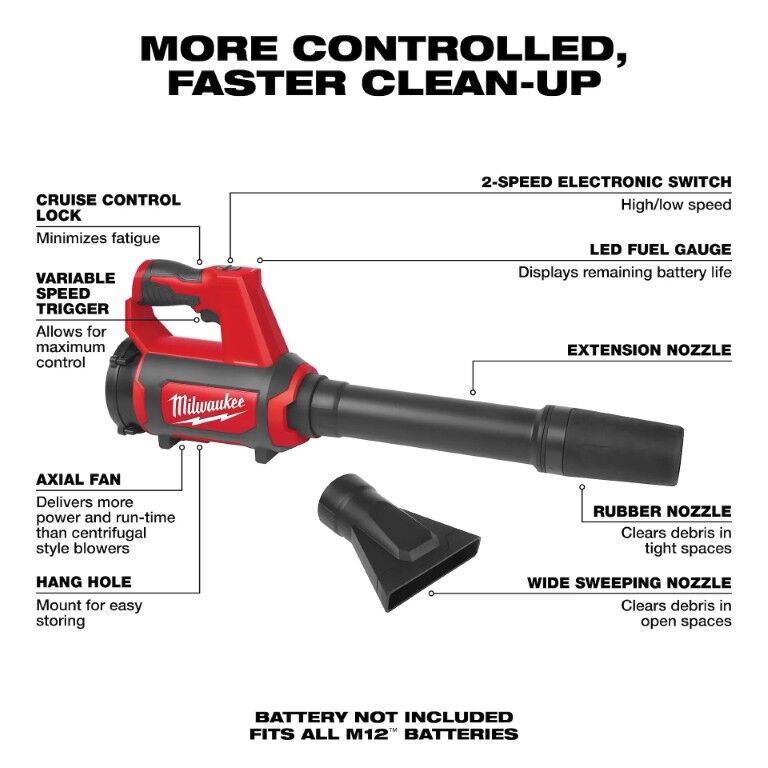 Milwaukee M12 Compact Spot Blower (Tool Only)