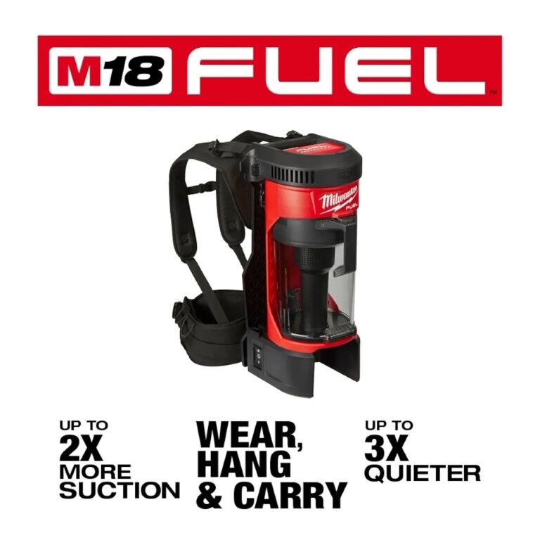 Milwaukee M18 Fuel 3-In-1 Backpack Vacuum, 1-Gal (Tool Only)