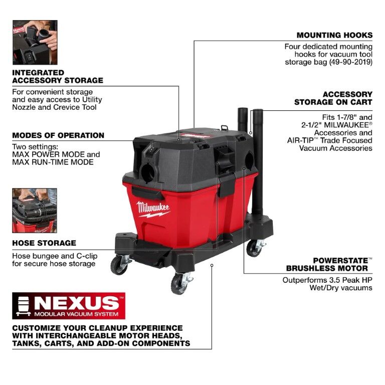 Milwaukee M18 Fuel Nexus Wet/Dry Vacuum, 6-Gal (Tool Only)