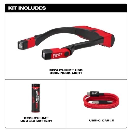 Milwaukee REDLITHIUM USB 400L Neck Light