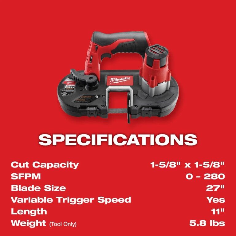 Milwaukee M12 Sub-Compact Band Saw, 1 5/8-In (Tool Only)