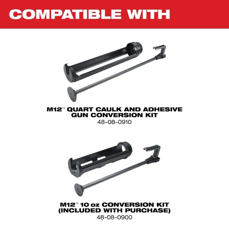 Milwaukee M12 Caulk And Adhesive Gun, 10-Oz (Tool Only)