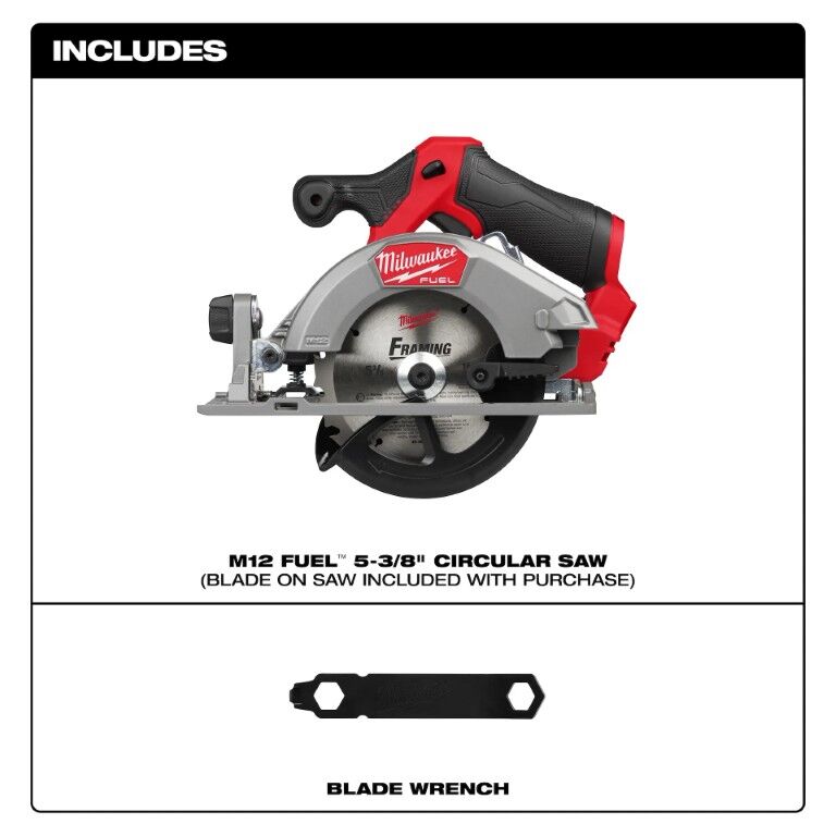 Milwaukee M12 Fuel Circular Saw, 5 3/8-In