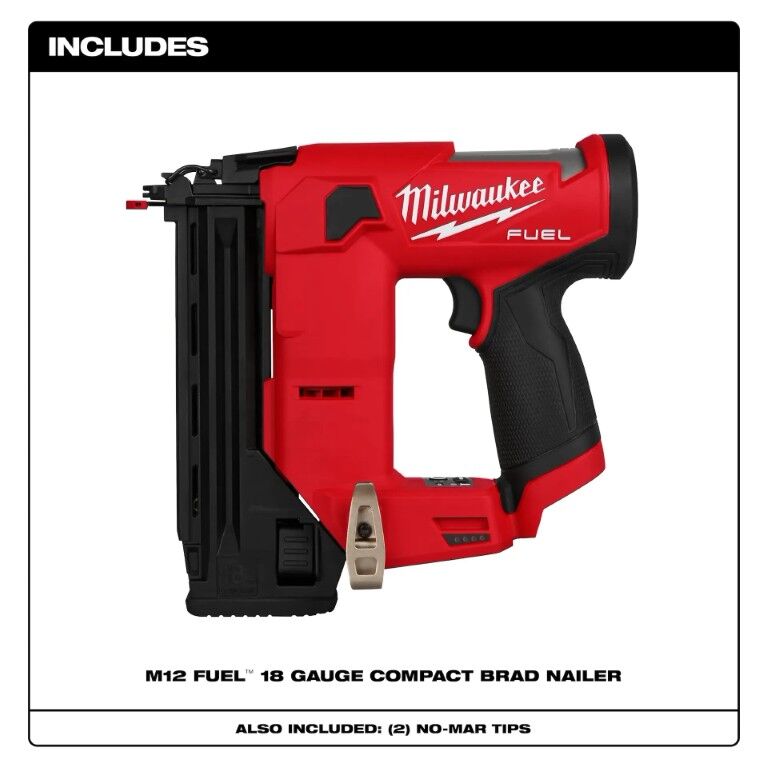 Milwaukee M12 Fuel Compact Brad Nailer, 18-Gauge (Tool Only)