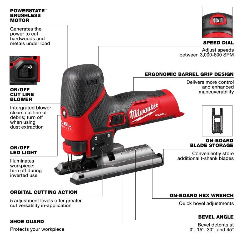 Milwaukee M12 Fuel Jig Saw (Tool Only)