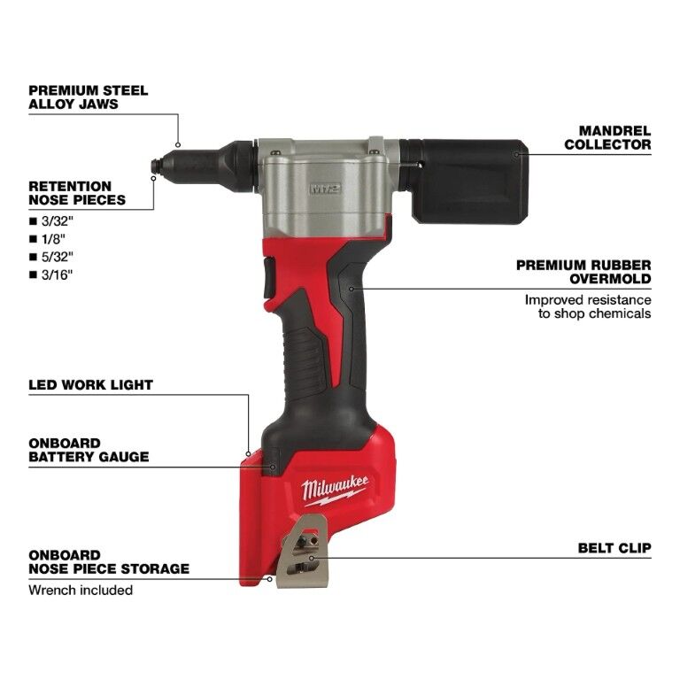 Milwaukee M12 Rivet Tool (Tool Only)