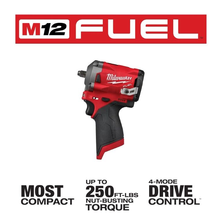 Milwaukee M12 Fuel Stubby Impact Wrench, 3/8-In (Tool Only)