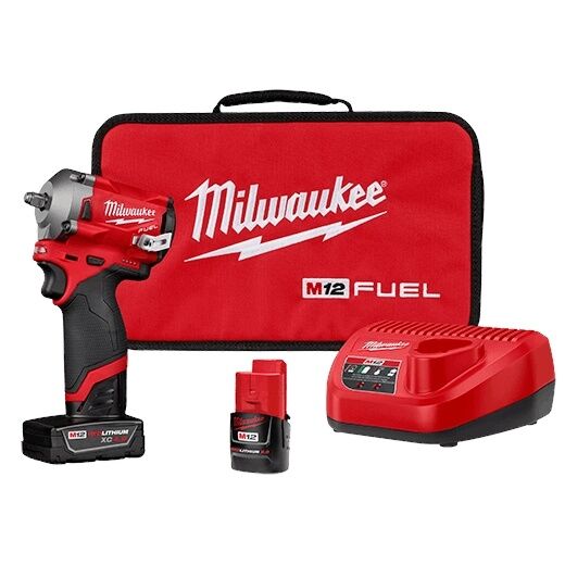 Milwaukee M12 Fuel Stubby Impact Wrench Kit, 3/8-In