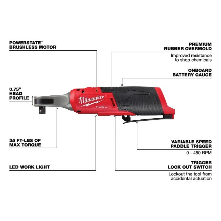 Milwaukee M12 Fuel High Speed Rachet, 3/8-In (Tool Only)