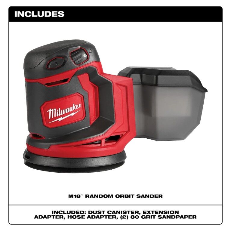 Milwaukee M18 Random Orbit Sander, 5-In (Tool Only)