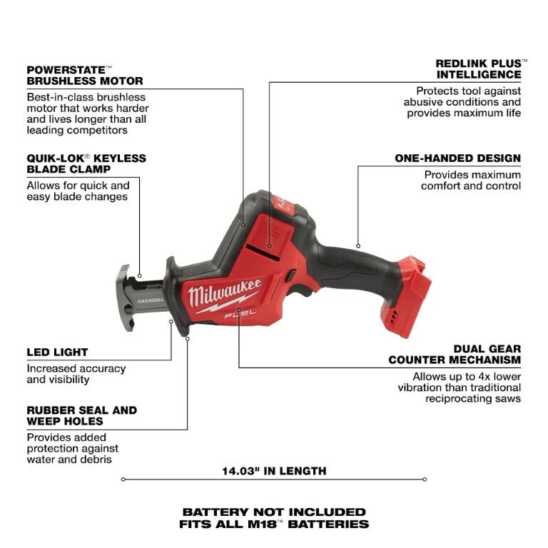 Milwaukee M18 Fuel Hackzall (Tool Only)